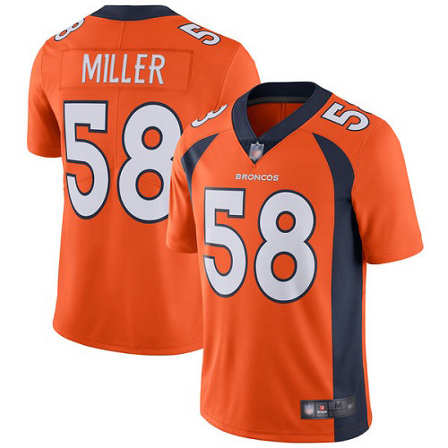Men Denver Broncos 58 Von Miller Orange Team Color Vapor Untouchable Limited Player Football NFL Jersey